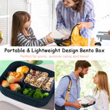 Xuniizn Bento Box Adult Lunch Box, Containers for Adults Men Women, Lunchable Food Container with Utensils, Sauce Jar, Muffin Liners, Microwave & Dishwasher Safe Blue#3