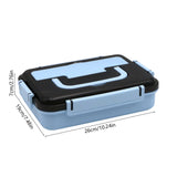 Xuniizn Bento Box Adult Lunch Box, Containers for Adults Men Women, Lunchable Food Container with Utensils, Sauce Jar, Muffin Liners, Microwave & Dishwasher Safe Blue#6