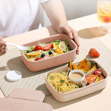 Xuniizn Bento Box Adult Lunch Box, Containers for Adults Men Women, Lunchable Food Container with Utensils, Sauce Jar, Muffin Liners, Microwave & Dishwasher Safe Brown