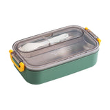 Xuniizn Bento Box Adult Lunch Box, Containers for Adults Men Women, Lunchable Food Container with Utensils, Sauce Jar, Muffin Liners, Microwave & Dishwasher Safe Green#5