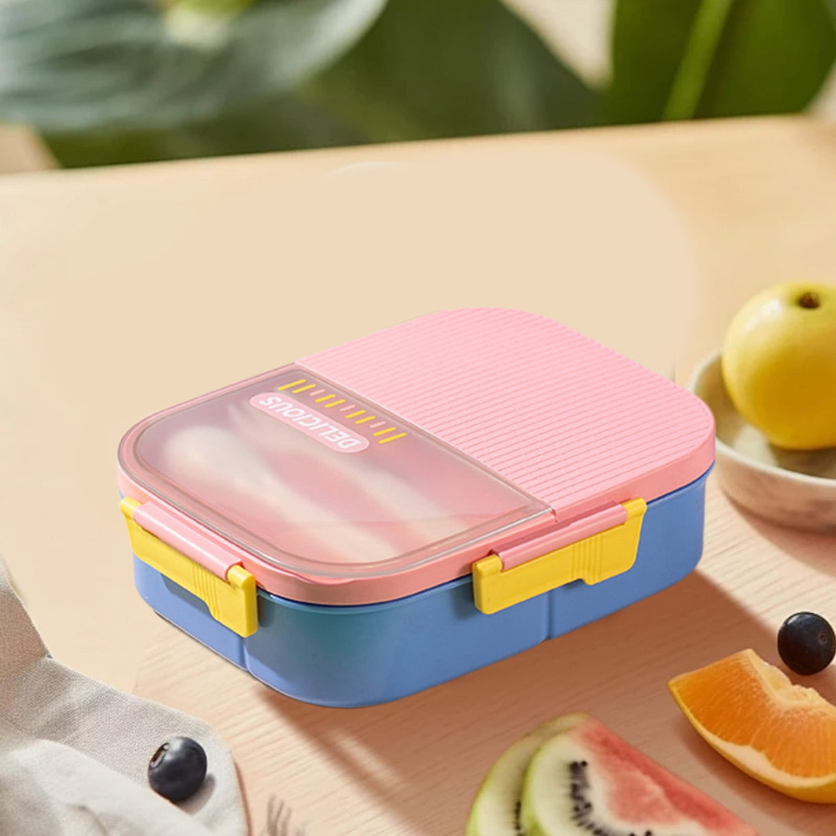 Xuniizn Bento Box Adult Lunch Box, Containers for Adults Men Women, Lunchable Food Container with Utensils, Sauce Jar, Muffin Liners, Microwave & Dishwasher Safe Pink#4