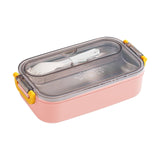 Xuniizn Bento Box Adult Lunch Box, Containers for Adults Men Women, Lunchable Food Container with Utensils, Sauce Jar, Muffin Liners, Microwave & Dishwasher Safe Pink#6