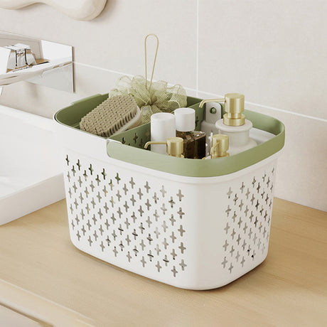 Xuniizn Plastic Shower Caddy Portable Bucket, Cleaning Shower Basket with Handle Compartments Storage Organizer for Bathroom Kitchen College Dorm Sink F