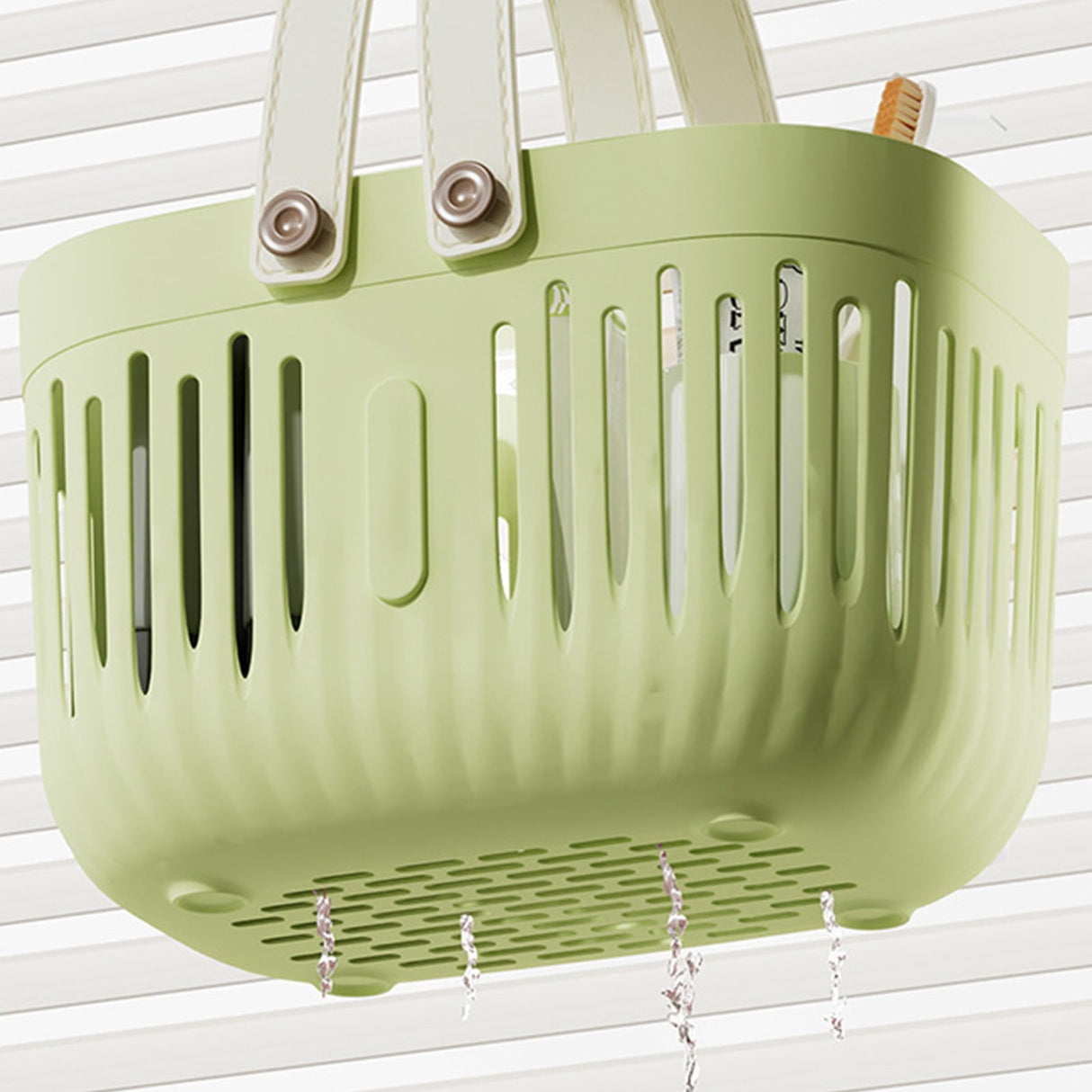 Xuniizn Plastic Shower Caddy Portable Bucket, Cleaning Shower Basket with Handle Compartments Storage Organizer for Bathroom Kitchen College Dorm Sink Green