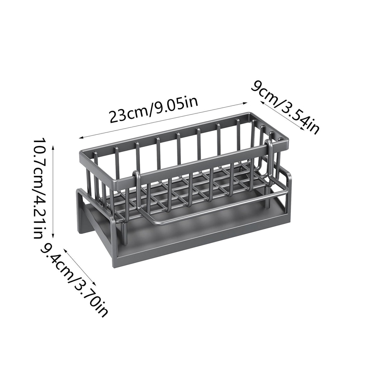 PALIFEUR Sponge Holder for Kitchen Sink, Kitchen Sink Organizer Rustproof 304 Stainless Steel Detachable Dishcloth Rack Sink Caddy, Kitchen Sponge Holder Bathroom Organizer Brush Holder Storage Gray