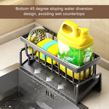 PALIFEUR Sponge Holder for Kitchen Sink, Kitchen Sink Organizer Rustproof 304 Stainless Steel Detachable Dishcloth Rack Sink Caddy, Kitchen Sponge Holder Bathroom Organizer Brush Holder Storage Gray