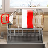 PALIFEUR Sponge Holder for Kitchen Sink, Kitchen Sink Organizer Rustproof 304 Stainless Steel Detachable Dishcloth Rack Sink Caddy, Kitchen Sponge Holder Bathroom Organizer Brush Holder Storage Gray