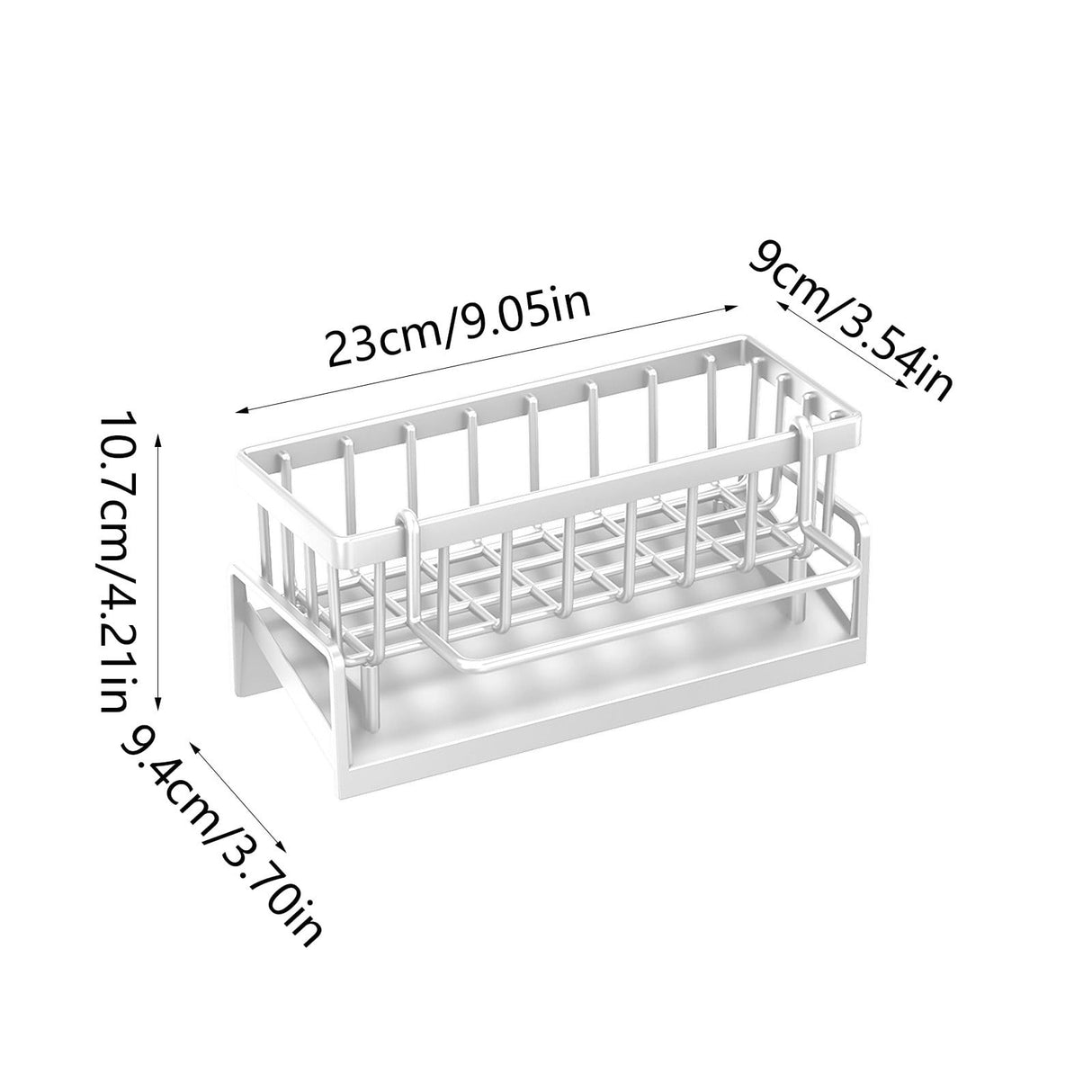 PALIFEUR Sponge Holder for Kitchen Sink, Kitchen Sink Organizer Rustproof 304 Stainless Steel Detachable Dishcloth Rack Sink Caddy, Kitchen Sponge Holder Bathroom Organizer Brush Holder Storage White