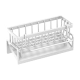 PALIFEUR Sponge Holder for Kitchen Sink, Kitchen Sink Organizer Rustproof 304 Stainless Steel Detachable Dishcloth Rack Sink Caddy, Kitchen Sponge Holder Bathroom Organizer Brush Holder Storage White