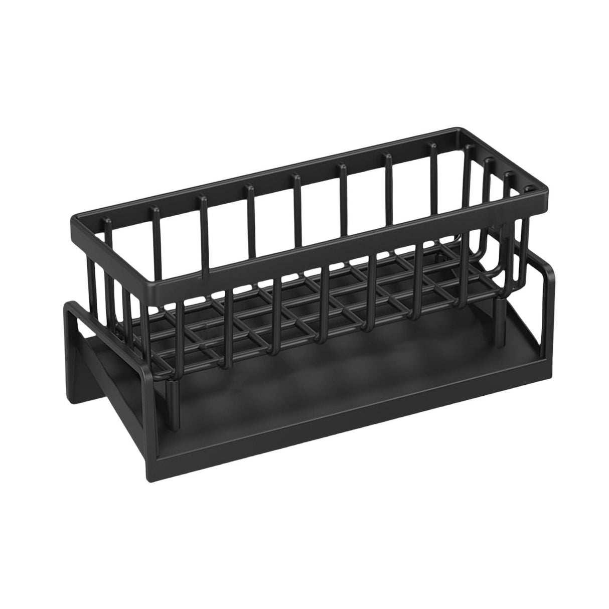 PALIFEUR Sponge Holder for Kitchen Sink, Kitchen Sink Organizer Rustproof 304 Stainless Steel Detachable Dishcloth Rack Sink Caddy, Kitchen Sponge Holder Bathroom Organizer Brush Holder Storage XA_#Black