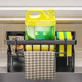 PALIFEUR Sponge Holder for Kitchen Sink, Kitchen Sink Organizer Rustproof 304 Stainless Steel Detachable Dishcloth Rack Sink Caddy, Kitchen Sponge Holder Bathroom Organizer Brush Holder Storage XA_#Black