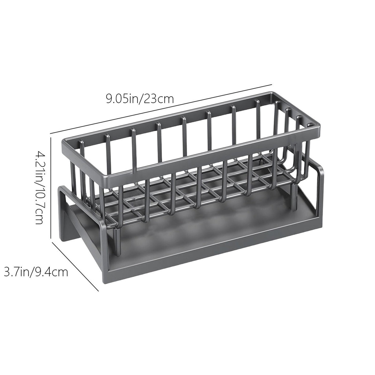 PALIFEUR Sponge Holder for Kitchen Sink, Kitchen Sink Organizer Rustproof 304 Stainless Steel Detachable Dishcloth Rack Sink Caddy, Kitchen Sponge Holder Bathroom Organizer Brush Holder Storage XA_#Gray