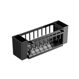 PALIFEUR Sponge Holder for Kitchen Sink, Kitchen Sink Organizer Rustproof 304 Stainless Steel Detachable Dishcloth Rack Sink Caddy, Kitchen Sponge Holder Bathroom Organizer Brush Holder Storage XB_#Black