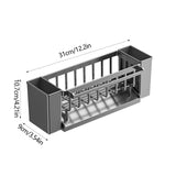 PALIFEUR Sponge Holder for Kitchen Sink, Kitchen Sink Organizer Rustproof 304 Stainless Steel Detachable Dishcloth Rack Sink Caddy, Kitchen Sponge Holder Bathroom Organizer Brush Holder Storage XB_#Gray