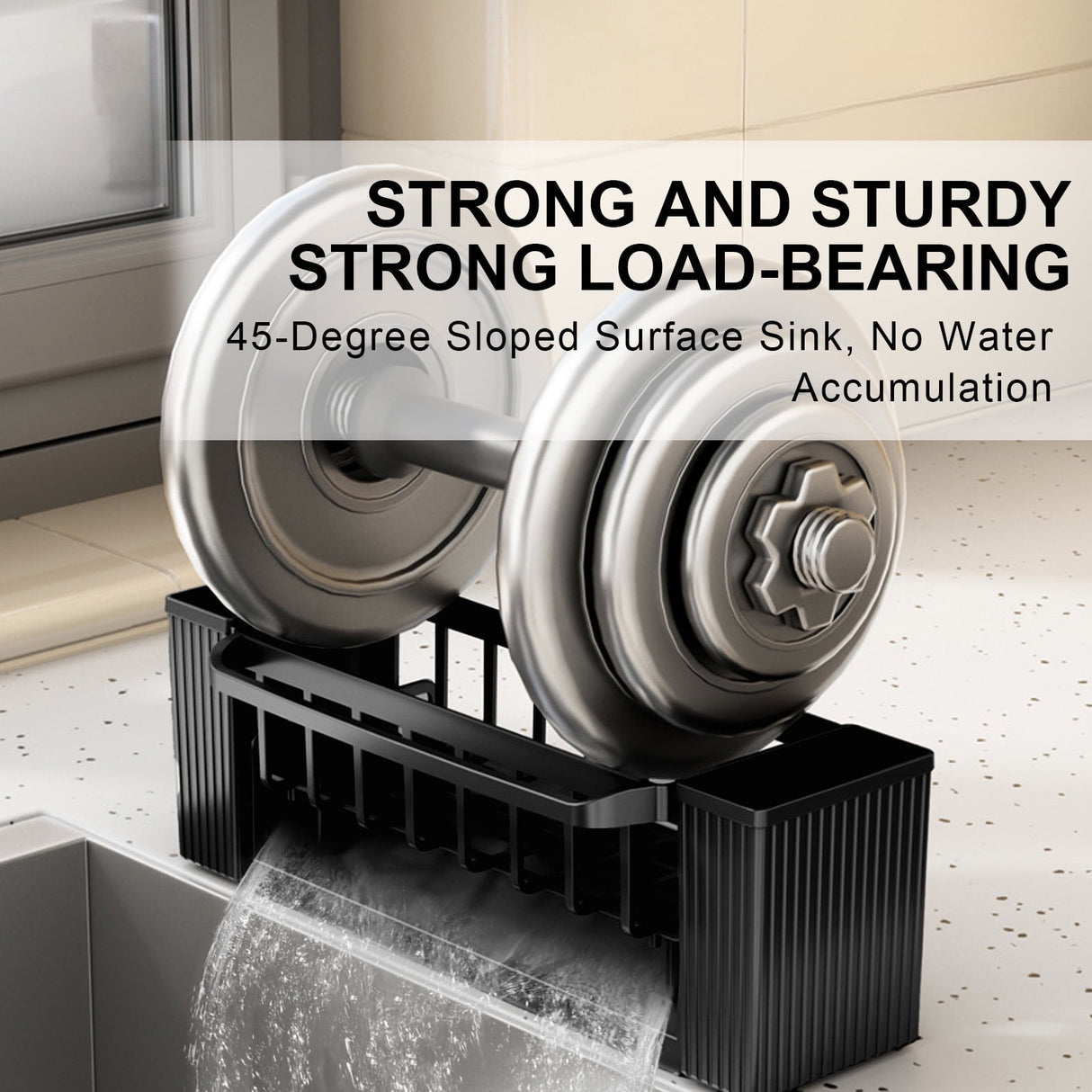 PALIFEUR Sponge Holder for Kitchen Sink, Kitchen Sink Organizer Rustproof 304 Stainless Steel Detachable Dishcloth Rack Sink Caddy, Kitchen Sponge Holder Bathroom Organizer Brush Holder Storage XC_#Black