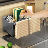 PALIFEUR Sponge Holder for Kitchen Sink, Kitchen Sink Organizer Rustproof 304 Stainless Steel Detachable Dishcloth Rack Sink Caddy, Kitchen Sponge Holder Bathroom Organizer Brush Holder Storage XD_#Gray