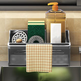 PALIFEUR Sponge Holder for Kitchen Sink, Kitchen Sink Organizer Rustproof 304 Stainless Steel Detachable Dishcloth Rack Sink Caddy, Kitchen Sponge Holder Bathroom Organizer Brush Holder Storage XD_#Gray