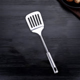 Tyidzon 13 Inch Stainless Steel Spatula Silver Slotted Metal Spatula Heavy Duty Sturdy Kitchen Spatula High Heat Resistant Fryer Barbecue Cookware Etc Kitchen Meat Spatula Silver