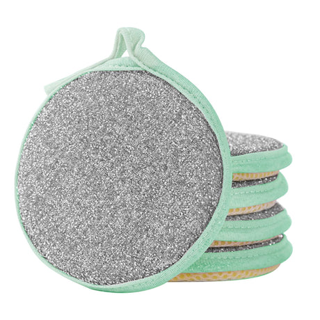 Under $1 Tyidzon Sponges Kitchen Multi-Purpose,5Pc Non-Scratch Sponges for Cleaning, Along with Heavy Duty Scrubbing Power - Reusable Double-Sided Dish Sponge for Dishes, Pots and Pans Green