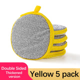 Under $1 Tyidzon Sponges Kitchen Multi-Purpose,5Pc Non-Scratch Sponges for Cleaning, Along with Heavy Duty Scrubbing Power - Reusable Double-Sided Dish Sponge for Dishes, Pots and Pans Yellow