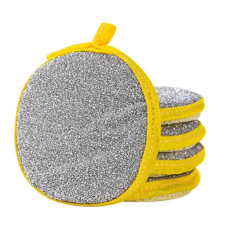 Under $1 Tyidzon Sponges Kitchen Multi-Purpose,5Pc Non-Scratch Sponges for Cleaning, Along with Heavy Duty Scrubbing Power - Reusable Double-Sided Dish Sponge for Dishes, Pots and Pans Yellow