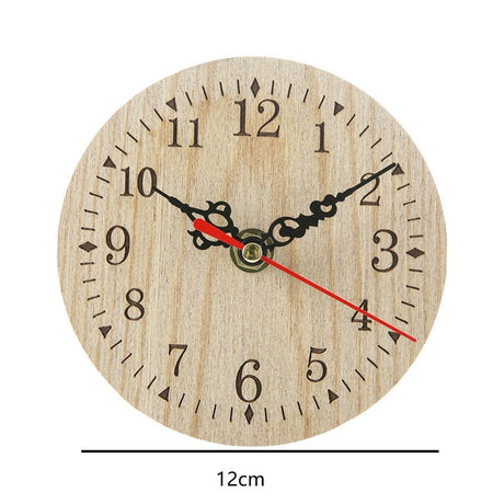 Ttybhh Wall Clock Clearance! Clock Promotion Sale, Clock Vintage Rustic Wooden Wall Clock Antique Shabby Retro Home Kitchen Room Decor, Small Wooden Clock, include 1X Wooden Small Clock V3-Beige