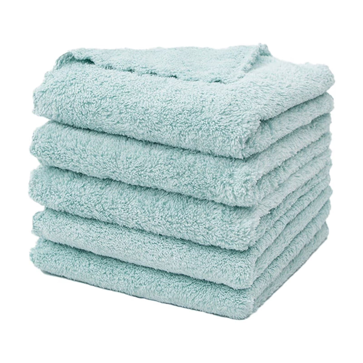5 Pack Fiber Cleaning Cloth for Kitchen, Countertops, Dishes and Daily Home Cleaning, Green, for Everyday Home Use