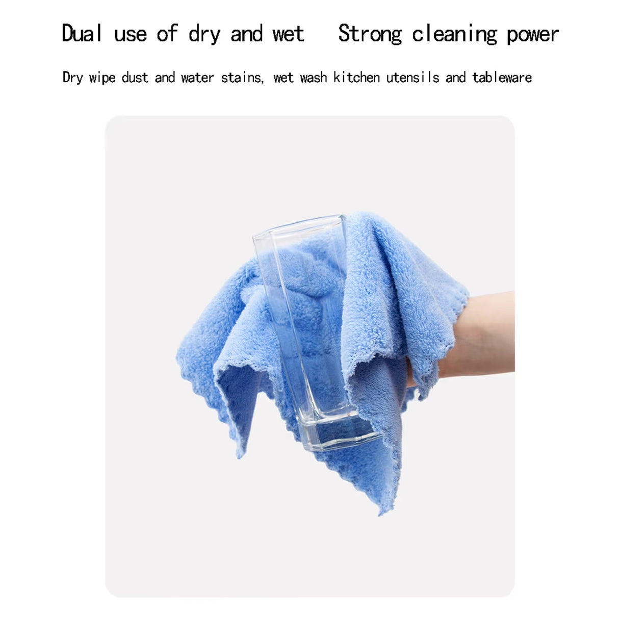 5 Pack Fiber Cleaning Cloth for Kitchen, Countertops, Dishes and Daily Home Cleaning, White, for Everyday Home Use