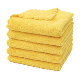 5 Pack Fiber Cleaning Cloth for Kitchen, Countertops, Dishes and Daily Home Cleaning, Yellow, for Everyday Home Use