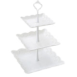 JWDX Cake Stand Clearance! Three-Tier Cake Stand, Three-Tier Fruit Plate, Afternoon Tea Plate H, Cake Stand Fruit Dried Stand Dessert Stand Dessert Fruit Stand Set Plastic Housekeeping & Organizers Z1-White