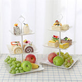 JWDX Cake Stand Clearance! Three-Tier Cake Stand, Three-Tier Fruit Plate, Afternoon Tea Plate H, Cake Stand Fruit Dried Stand Dessert Stand Dessert Fruit Stand Set Plastic Housekeeping & Organizers Z1-White