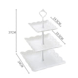 JWDX Cake Stand Clearance! Three-Tier Cake Stand, Three-Tier Fruit Plate, Afternoon Tea Plate H, Cake Stand Fruit Dried Stand Dessert Stand Dessert Fruit Stand Set Plastic Housekeeping & Organizers Z1-White
