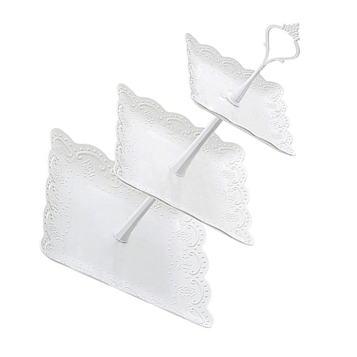 JWDX Cake Stand Clearance! Three-Tier Cake Stand, Three-Tier Fruit Plate, Afternoon Tea Plate H, Cake Stand Fruit Dried Stand Dessert Stand Dessert Fruit Stand Set Plastic Housekeeping & Organizers Z1-White