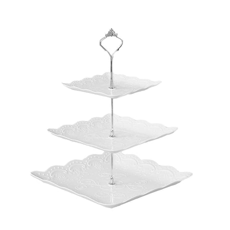 JWDX Cake Stand Clearance! Three-Tier Cake Stand, Three-Tier Fruit Plate, Afternoon Tea Plate H, Cake Stand Fruit Dried Stand Dessert Stand Dessert Fruit Stand Set Plastic Housekeeping & Organizers Z2-H