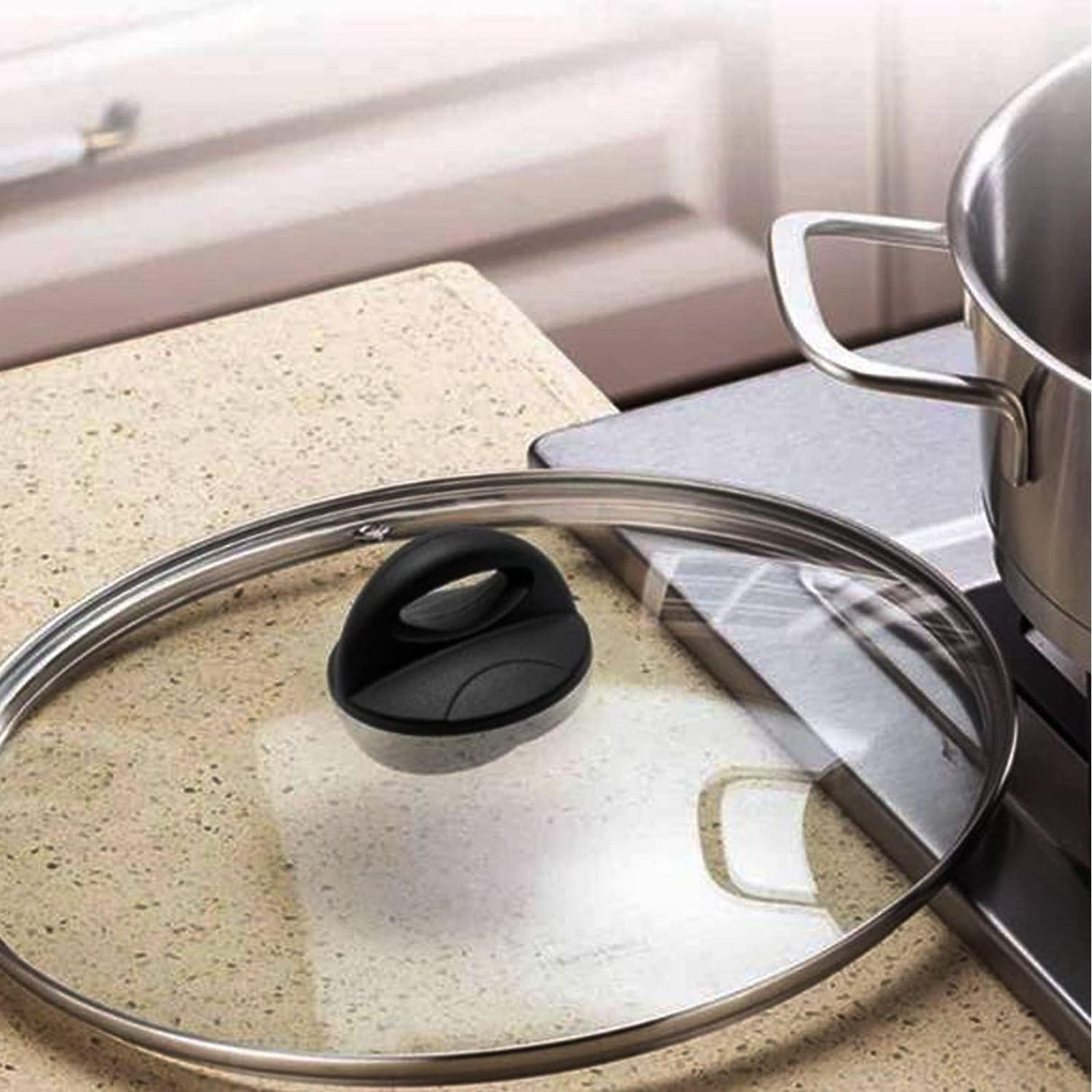 JWDX Pot Lid Handle Clearance, Kitchen Supplies, Pot Lid Replacement Knob for Rival Replacement Parts Pan Lid Hoding Handle Replacement Compatible with Kitchen Cookware Casserole Glass Saucepan Black