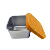JWDX Tableware, 304 Stainless Steel Snack Box, Kitchen Supplies Clearance, Snack Box Leakproof Small Food Containers with Silicone Lids Stackable Snack Pots for Kids Stainless Steel Snack Containers Orange