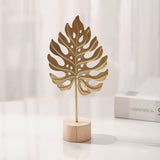 Leaf Decor Metal Golden Leaf Ornaments and Base Modern Simple Gold Leaf Table Sculpture for Living Room Bedroom Bookshelf Desktop Decoratio, Valentines Day Decorations: Desktop Ornament Gold4