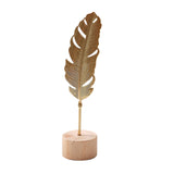 Leaf Decor Metal Golden Leaf Ornaments and Base Modern Simple Gold Leaf Table Sculpture for Living Room Bedroom Bookshelf Desktop Decoratio, Valentines Day Decorations: Desktop Ornament Z-Gold2