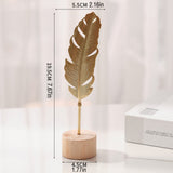 Leaf Decor Metal Golden Leaf Ornaments and Base Modern Simple Gold Leaf Table Sculpture for Living Room Bedroom Bookshelf Desktop Decoratio, Valentines Day Decorations: Desktop Ornament Z-Gold2