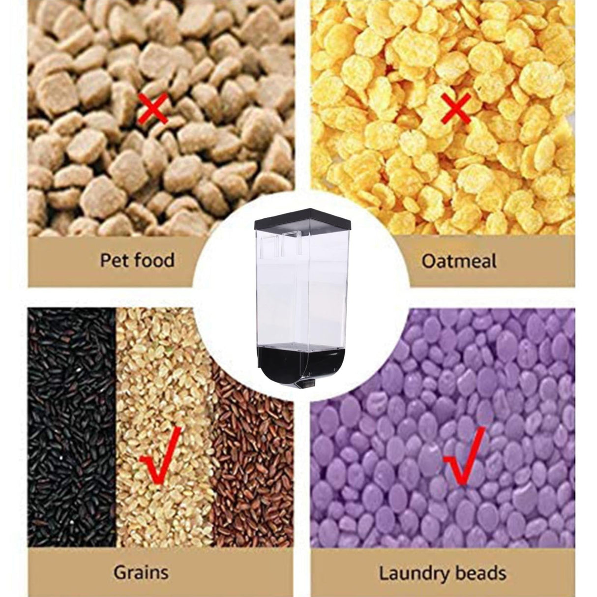 JWDX Storage Containers Clearance, Cereal Dispenser Countertop Cereal Containers Storage 1.5L /1Lorganization and Storage Containers for Kitchen Dry Food Dispenser for Rice Grains Snack Oatmeal BK2