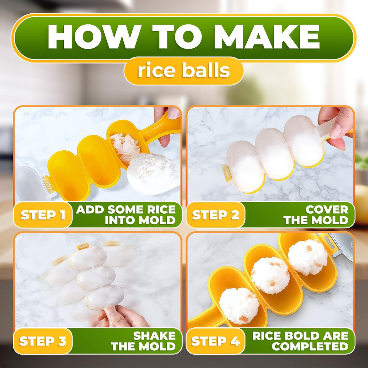JWDX Cake Mould Clearance, Rice Maker with Rice Kitchen Cooking Tools for Home Kitchen Rice Rice Shaper Rice Shaker Maker Yellow