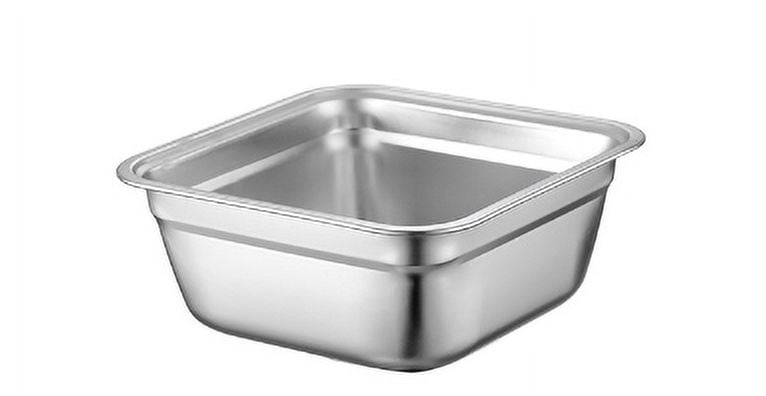 JWDX Closure Bags and Lids and Boxes Clearance, 1Pc Dish Tub for Kitchen Sink Square Stainless Tub with Smooth and Wide Edge Stackable Stable Flat Bottom Multi Purpose Wash Basin As shown