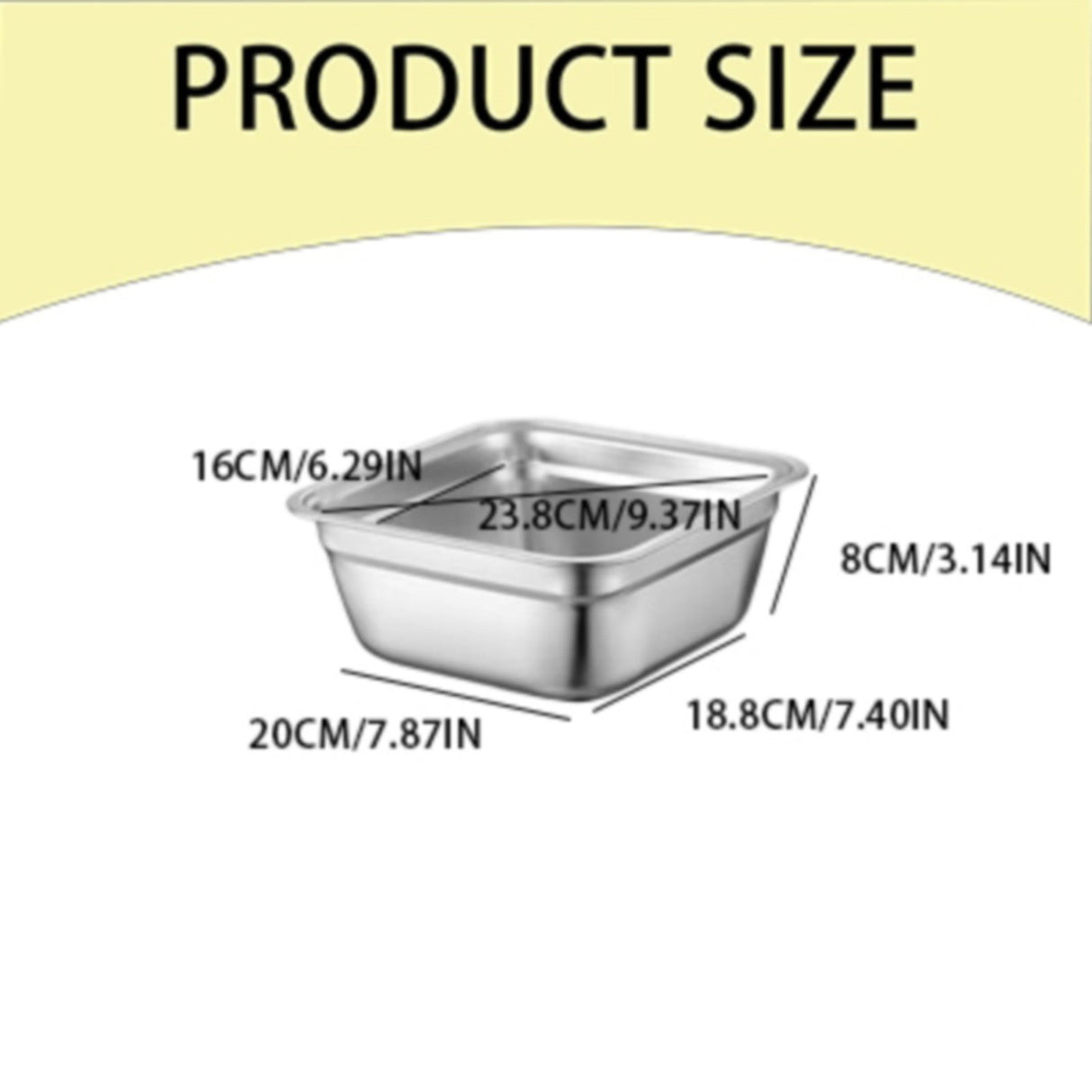 JWDX Closure Bags and Lids and Boxes Clearance, 1Pc Dish Tub for Kitchen Sink Square Stainless Tub with Smooth and Wide Edge Stackable Stable Flat Bottom Multi Purpose Wash Basin As shown