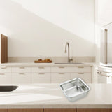 JWDX Closure Bags and Lids and Boxes Clearance, 1Pc Dish Tub for Kitchen Sink Square Stainless Tub with Smooth and Wide Edge Stackable Stable Flat Bottom Multi Purpose Wash Basin As shown
