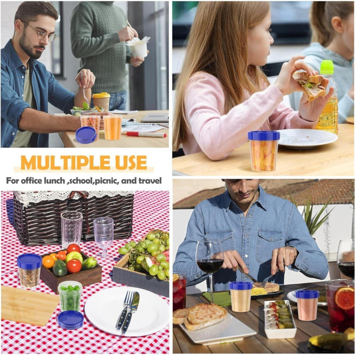 JWDX Food Storage Clearance, 4 Ounce Dressing Container Leak Proof Seasoning Container with Lid Reusable Screw Lid Plastic Container As shown