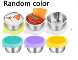 JWDX Food Storage Clearance, 6Set of Covered Container Sealed to Hot Pot Dipping Bowl Small Cup Household Items Reusable Stainless Food Container As shown