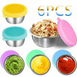 JWDX Food Storage Clearance, 6Set of Covered Container Sealed to Hot Pot Dipping Bowl Small Cup Household Items Reusable Stainless Food Container As shown