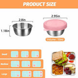JWDX Food Storage Clearance, 6Set of Covered Container Sealed to Hot Pot Dipping Bowl Small Cup Household Items Reusable Stainless Food Container As shown