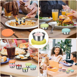 JWDX Food Storage Clearance, 6Set of Covered Container Sealed to Hot Pot Dipping Bowl Small Cup Household Items Reusable Stainless Food Container As shown