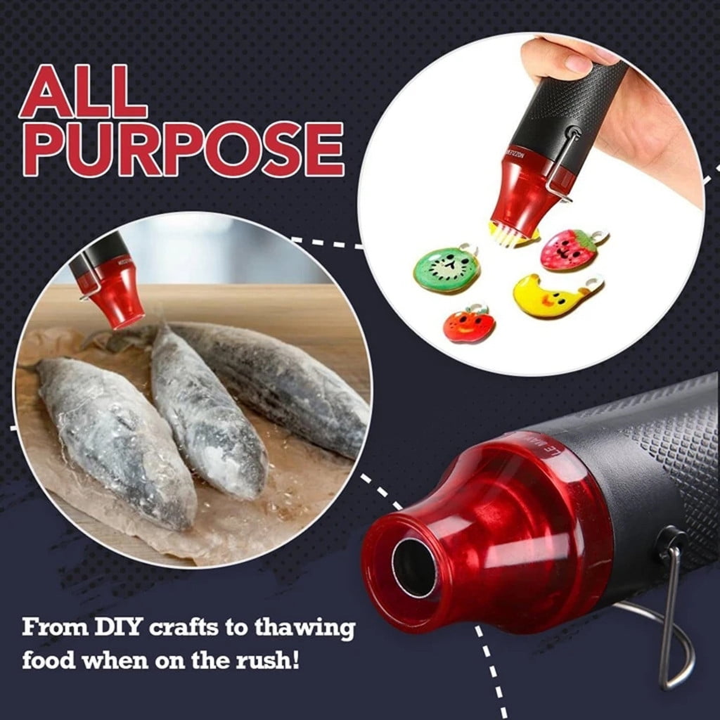 Multifunctional Hot Air Gun 220V Hot Air Gun Black - Flat Plug 1 × Heat Gun Paint Heat Shrink Wrap Tool Tool Crafts Diy Drying Embossing Tools & Home Improvement JWDX One Size Black